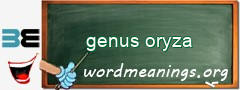 WordMeaning blackboard for genus oryza